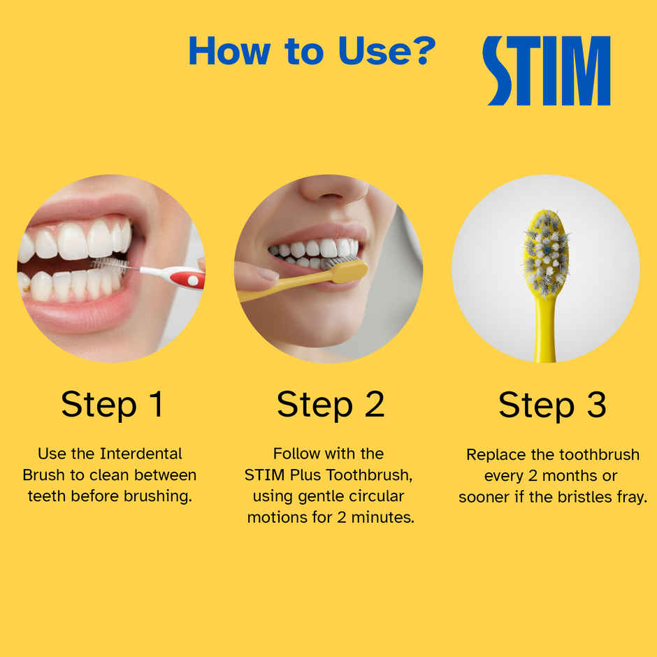 STIM Plus Toothbrush 4500 plus Ultra-Soft Bristles Tapered Tips for Sensitive Teeth