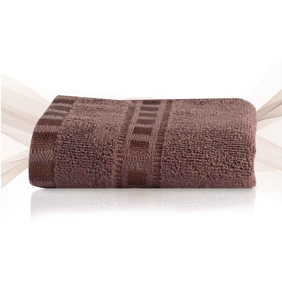 Kuber Cotton Hand/Face Towels Pack of 2 | Workout Pocket Towels | Brown