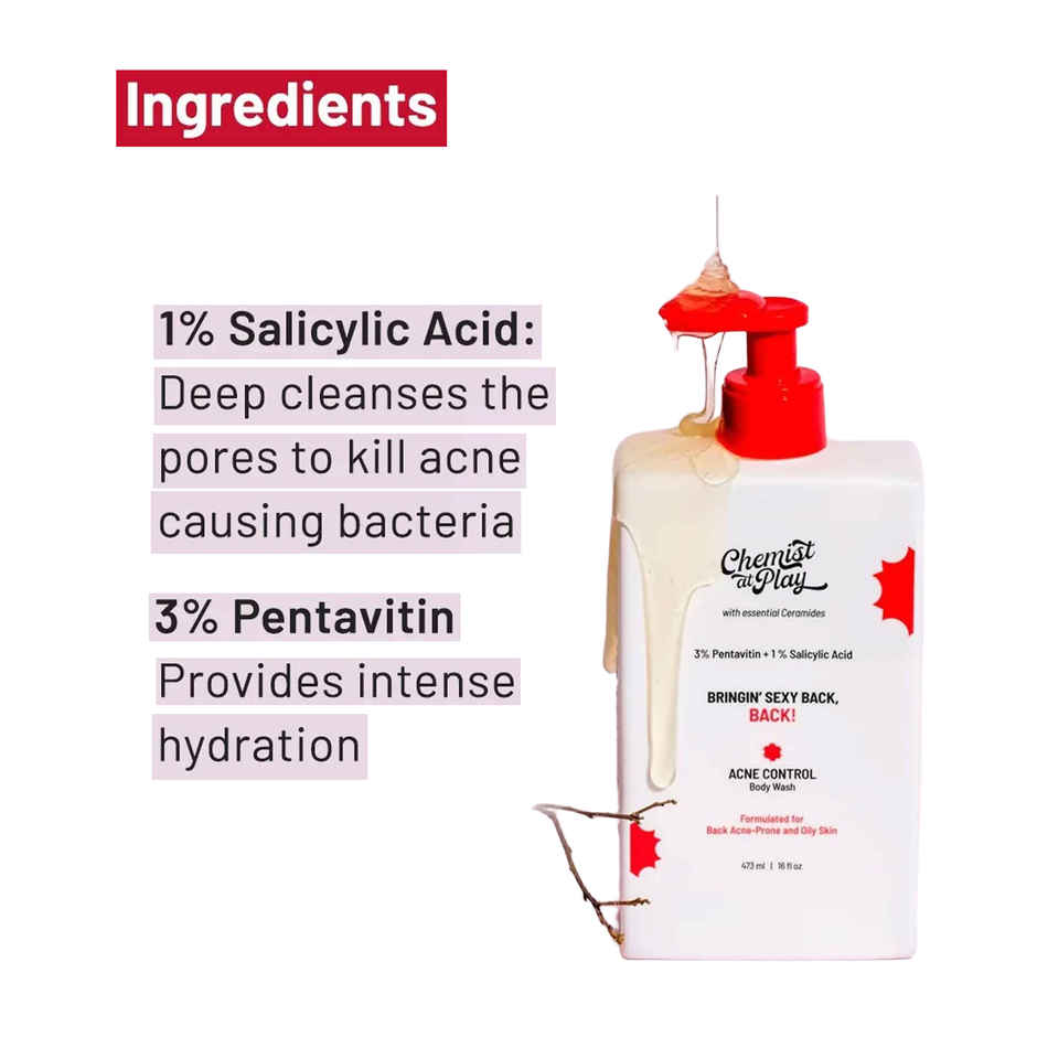 Chemist at Play Acne Control Body Wash For Sweaty, Oily Normal & Dry Skin