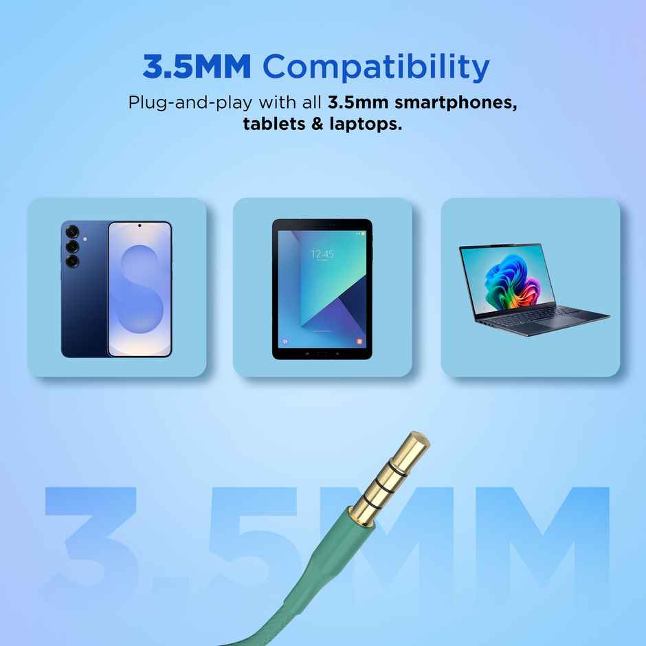 Aroma HF507 - 3.5mm Jack Clear Hi-Fi Sound With Volume Control Wired Earphone | Green