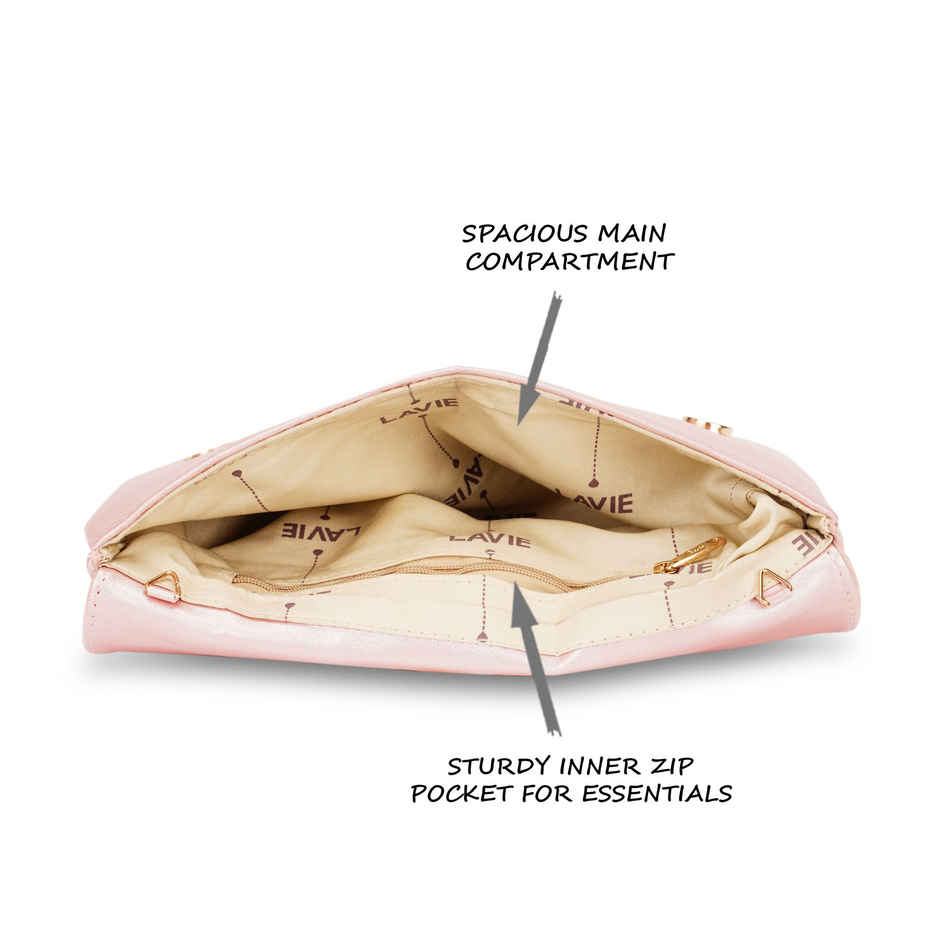 Lavie Women's Chirpy Envelope Clutch | Small | Light Pink