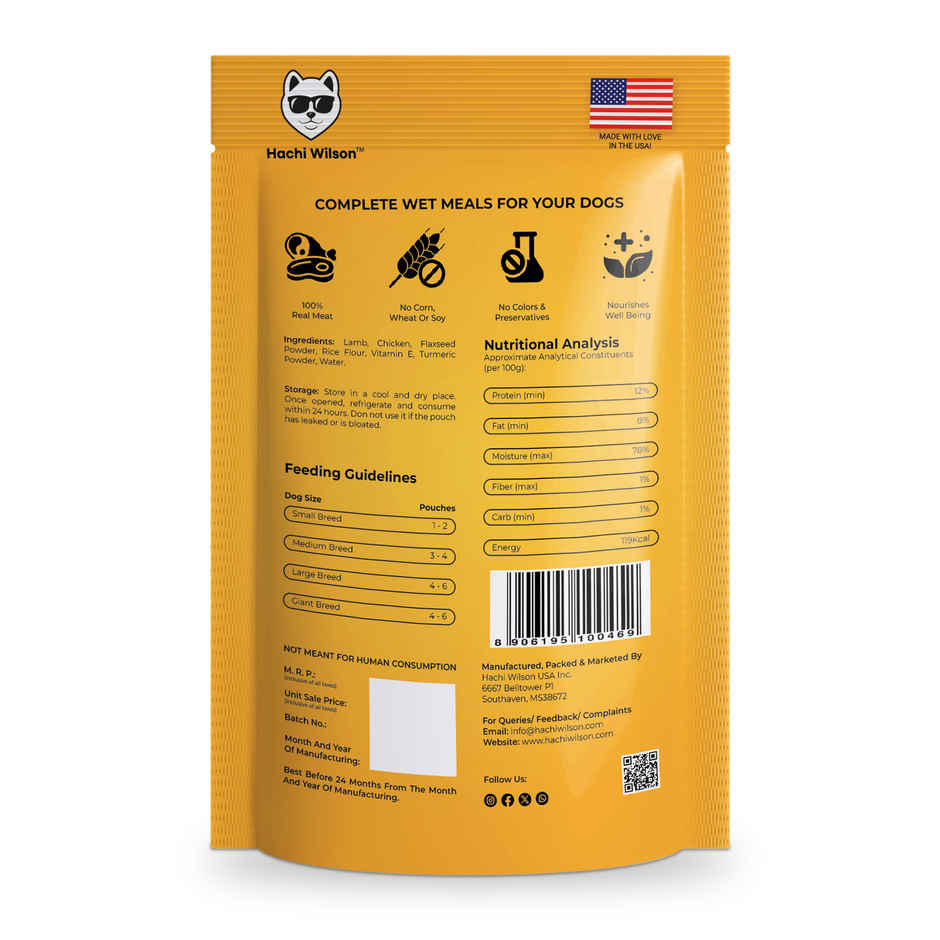 Hachi Wilson Premium Chicken & Lamb chucks in gravy