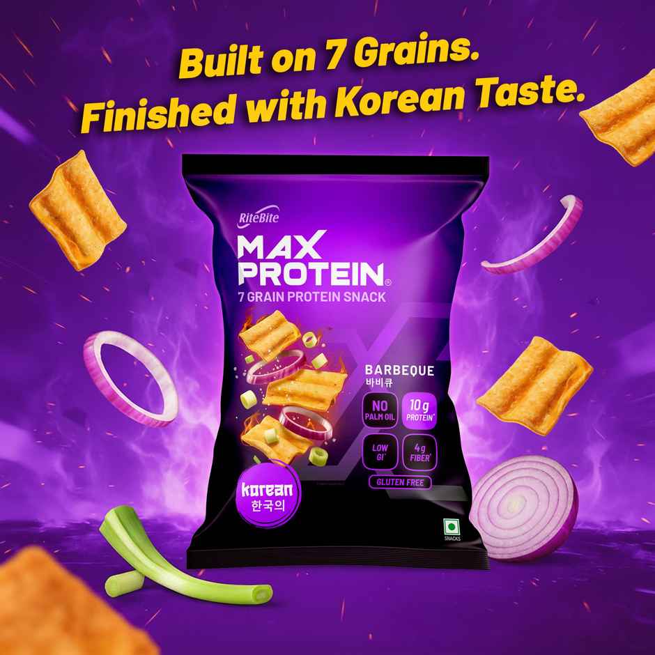 RiteBite Max Protein Barbeque Multigrain Protein Korean Chips | 10g Protein | 4g Fiber
