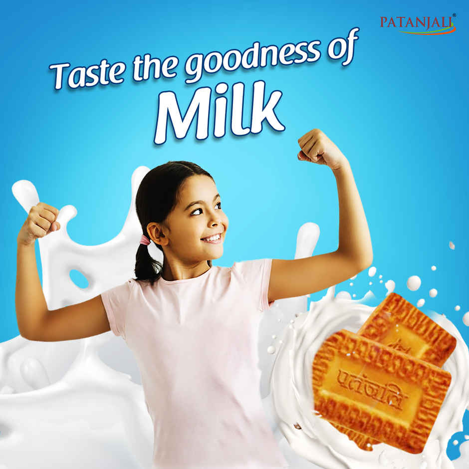 Patanjali Doodh Atta Biscuits - Whole Wheat Milk biscuits, Rich in Fibre