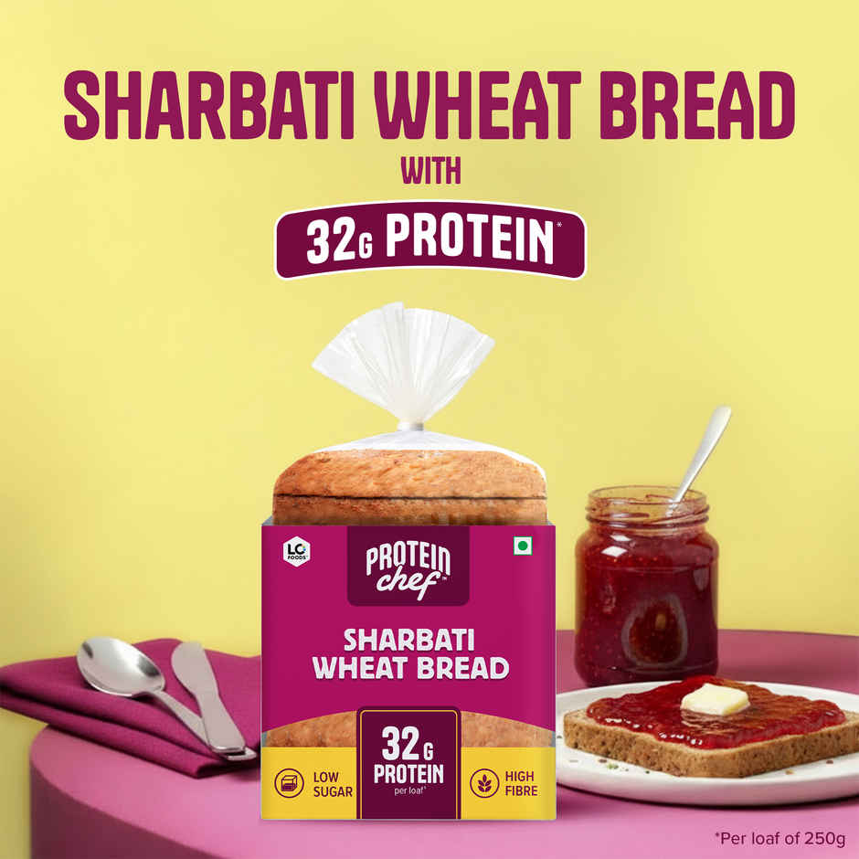 Protein Chef 32g Protein Sharbati Wheat Bread (No Maida)