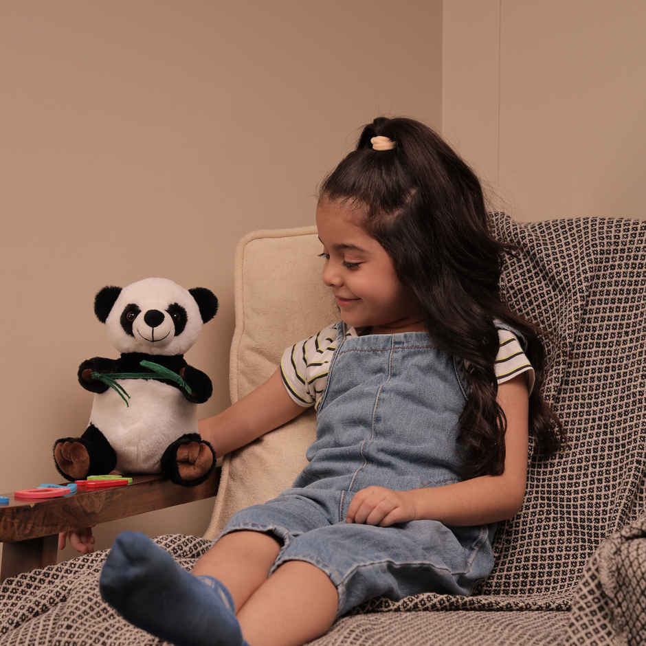 Mirada Glitter Eye Panda Soft Toy Cute Black and White Plush Stuffed Animal - 22 cm