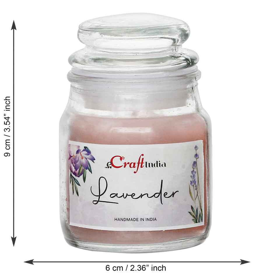 Glass Jar Scented Candles | Jasmine & Lavender | Pack of 2 | eCraftIndia