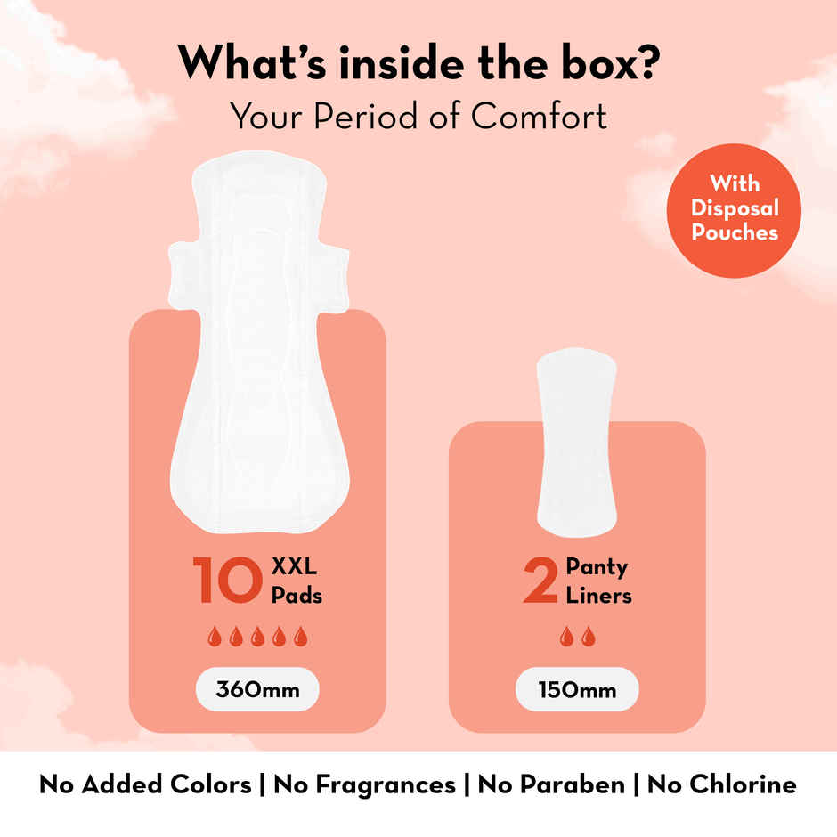 Plush Sanitary Pads + 2 Panty Liner | XXL | 10 pcs