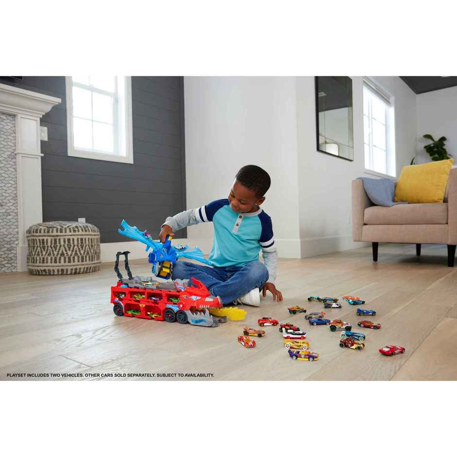 Hot Wheels Ultimate Dual Dragon Transporter with Cars