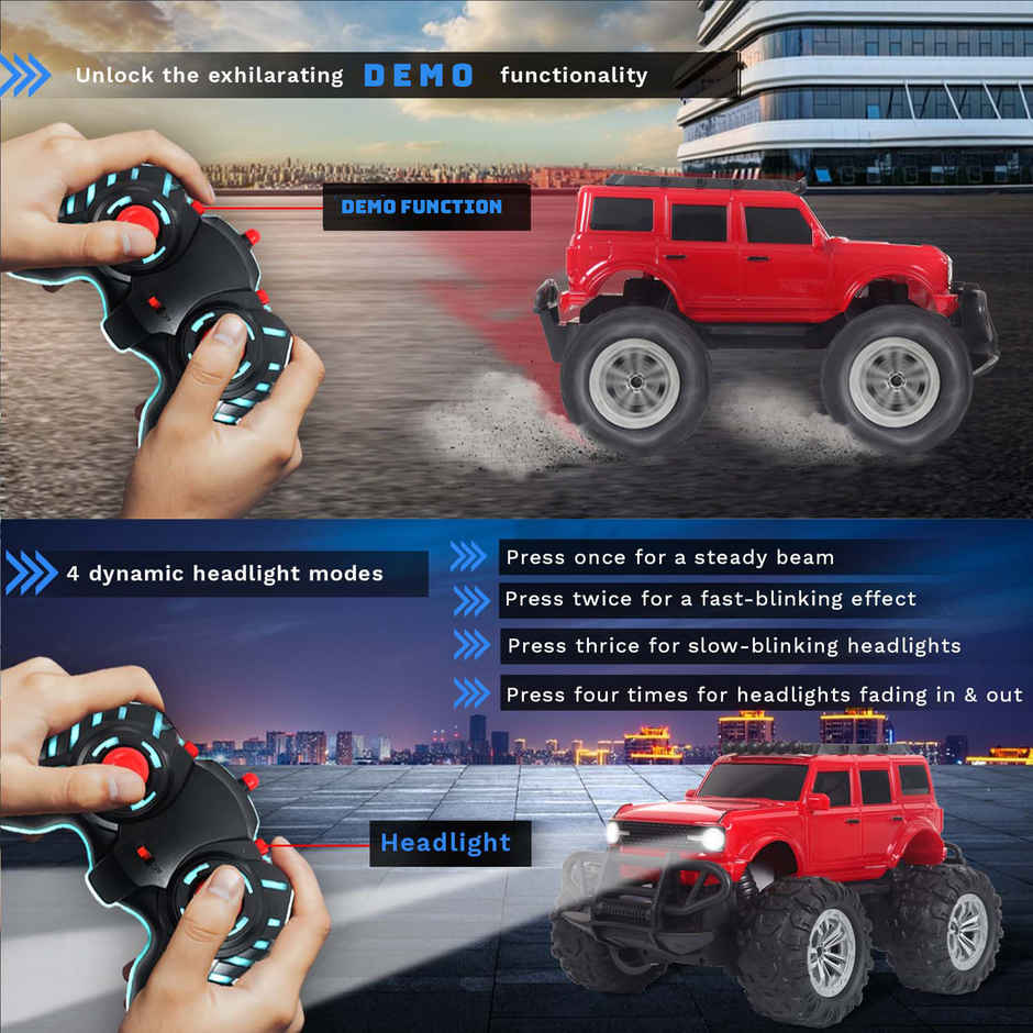 Race N Roll Off Roader Rechargeable Remote Control Monster Truck - For Red