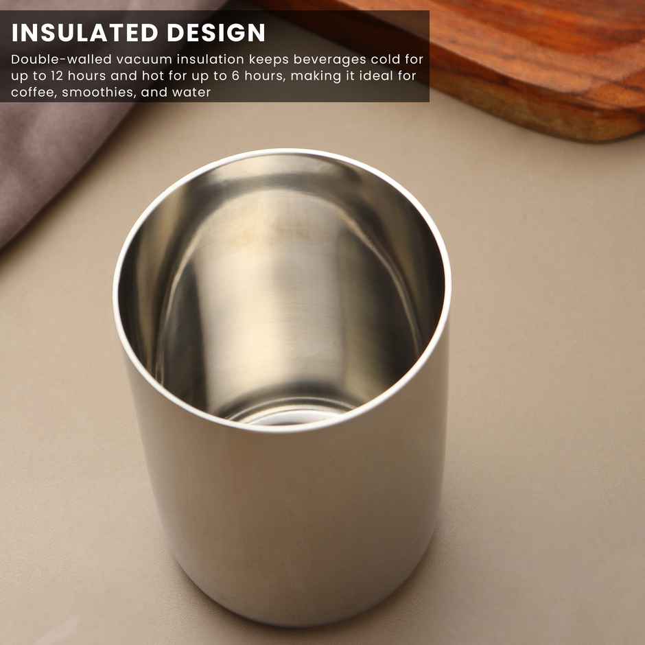 Limetro Steel 6 Pcs Amarpali Glasses Set | 300 ml | Steel