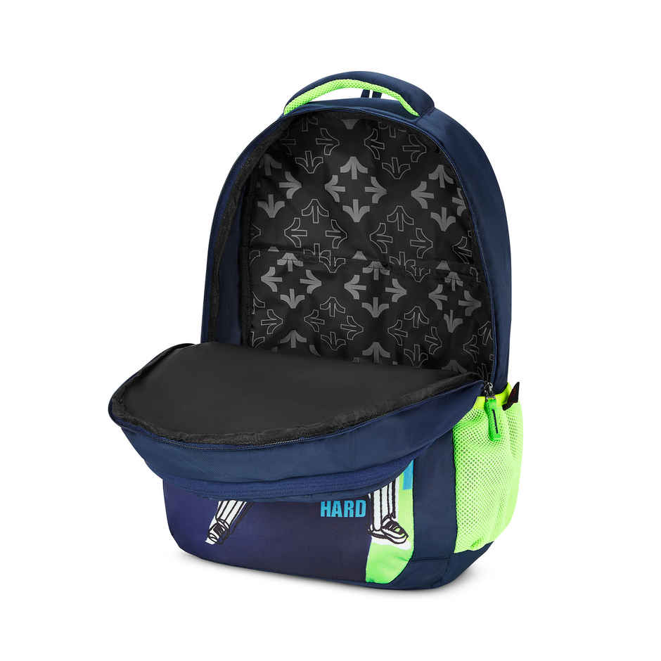 Nasher Miles Cricket Fever Backpack- Unisex-3 Compartment College Bag- Green- 45L
