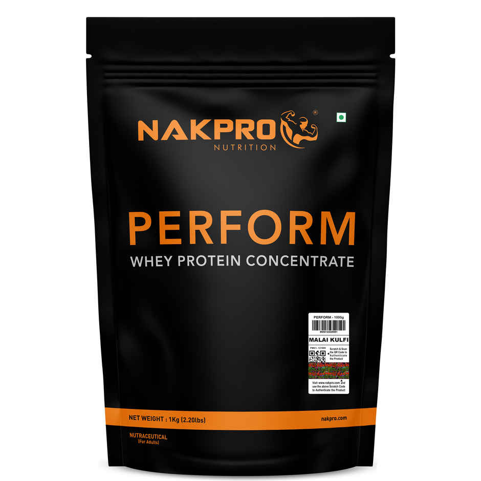 Nakpro Perform Whey Protein Concentrate |Trustified Certified | Malai Kulfi