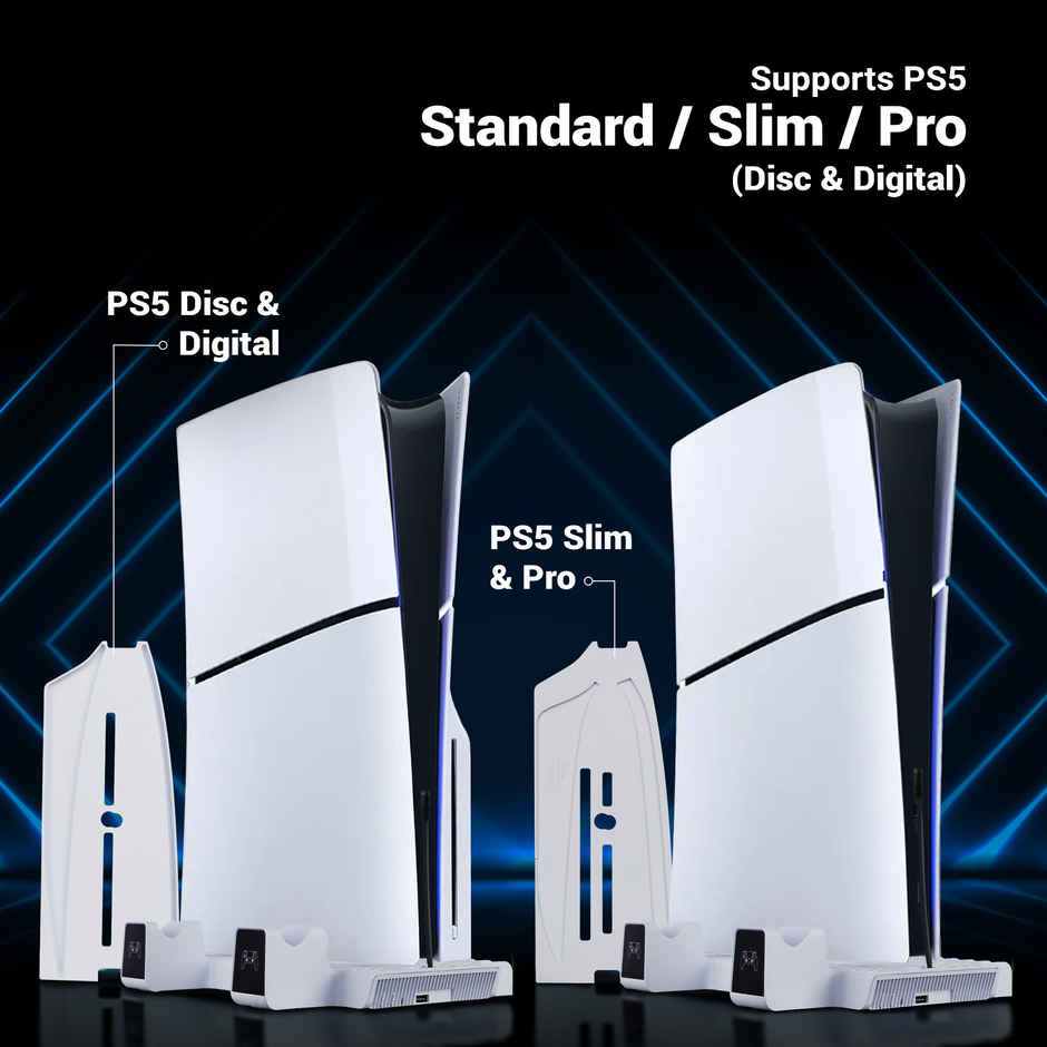 Zebronics PS5SC Vertical Dock | 5000RPM Fan | Dual Controller Charging | RGB