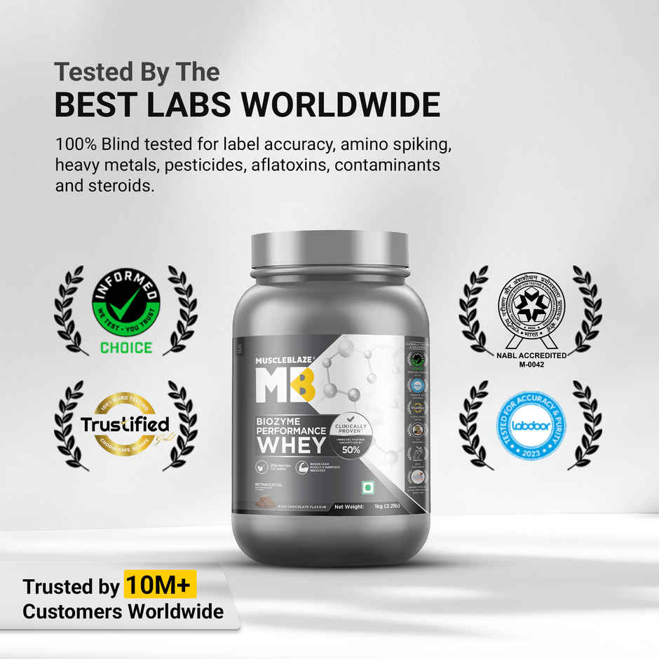 MuscleBlaze Biozyme Performance Whey Protein Powder (Rich Chocolate)