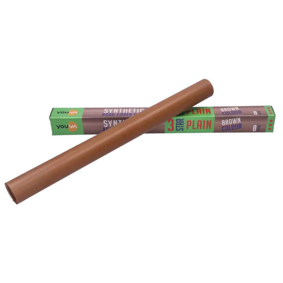 Navneet Youva Synthetic Cover Rolls Plain 3 Star 8 Meters Length X 35.5 Cm Height Brown