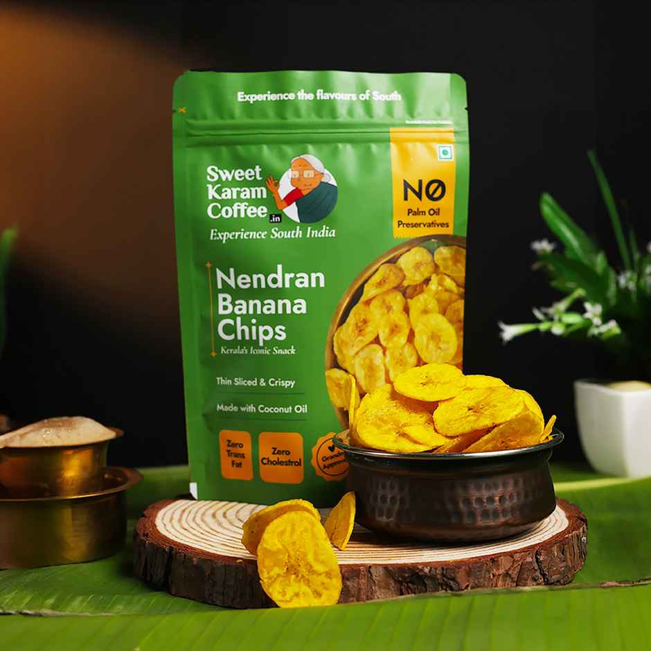 Sweet Karam Coffee Kerala Nendran Banana Chips - Pure Coconut Oil, No Preservatives Combo  