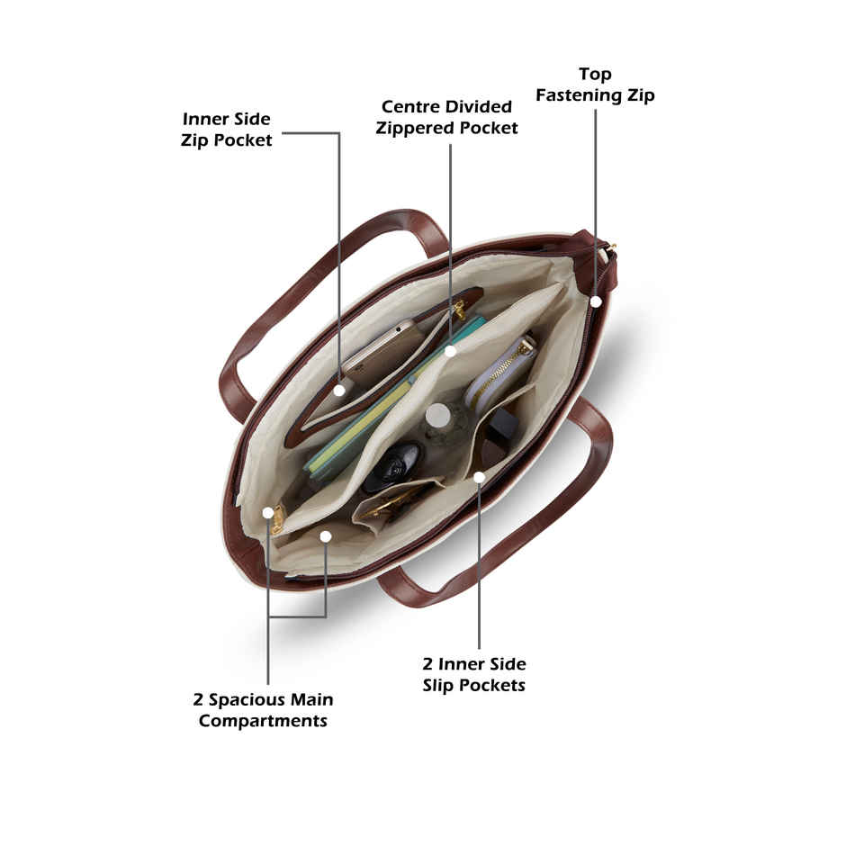 Lavie Womens Quilt Jossie Tote Handbag | Off White