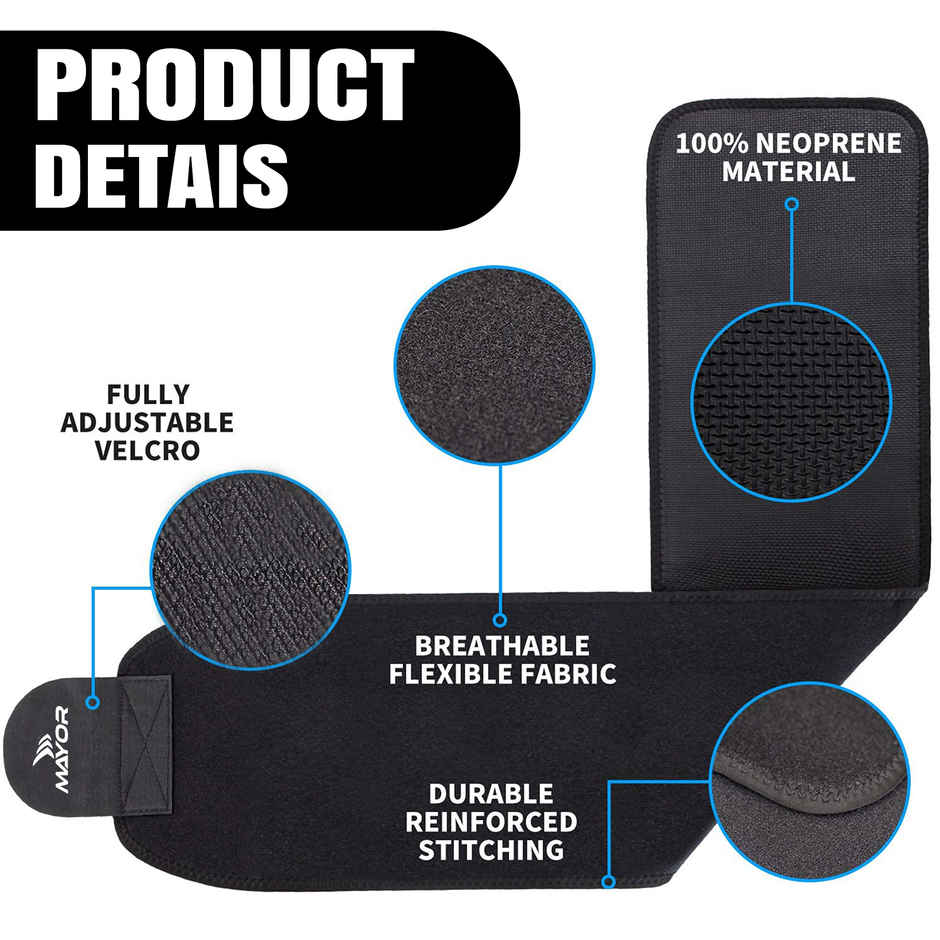 Mayor Waist Fitness Belt for Men & Women for Tummy Exercise | Fitness Exercise, Back Support | Black