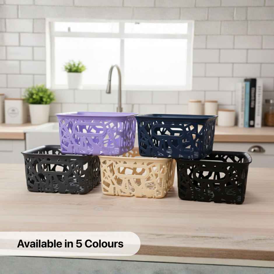 FLAIR Zig Zag Basket Set without Lid | Ivory