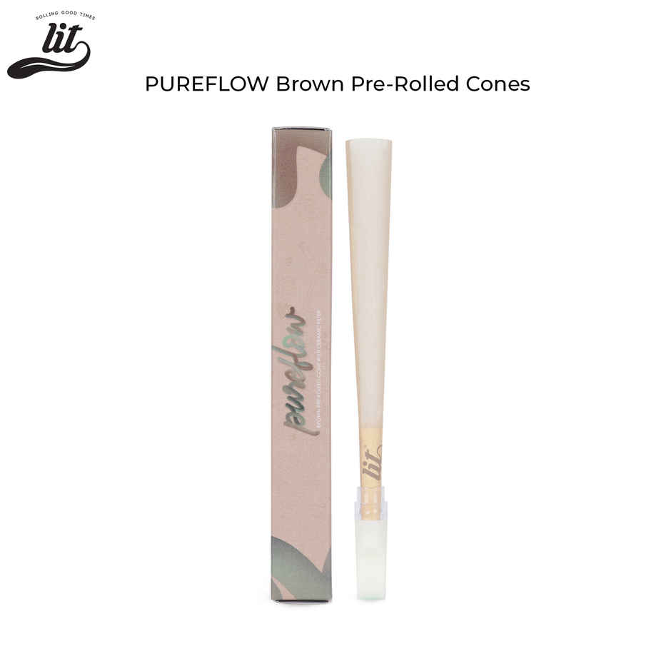 LIT Pure Flow Brown Pre Rolled Cone With Ceremic Filter
