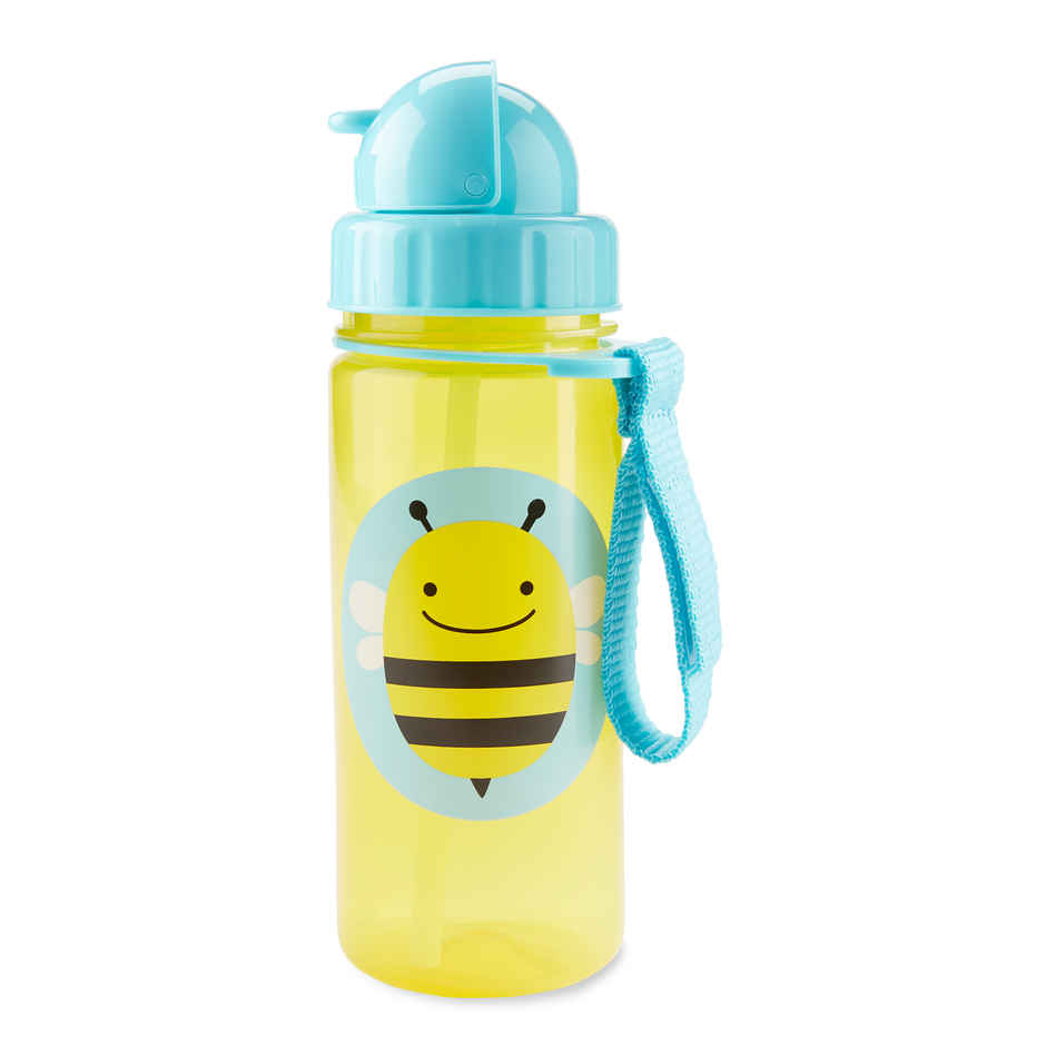 Skip Hop Zoo Kids Bottle, Flip-Top Straw, Leak-Proof, Toddler Sipper Cup, For Babies 12 M+, 385 ML