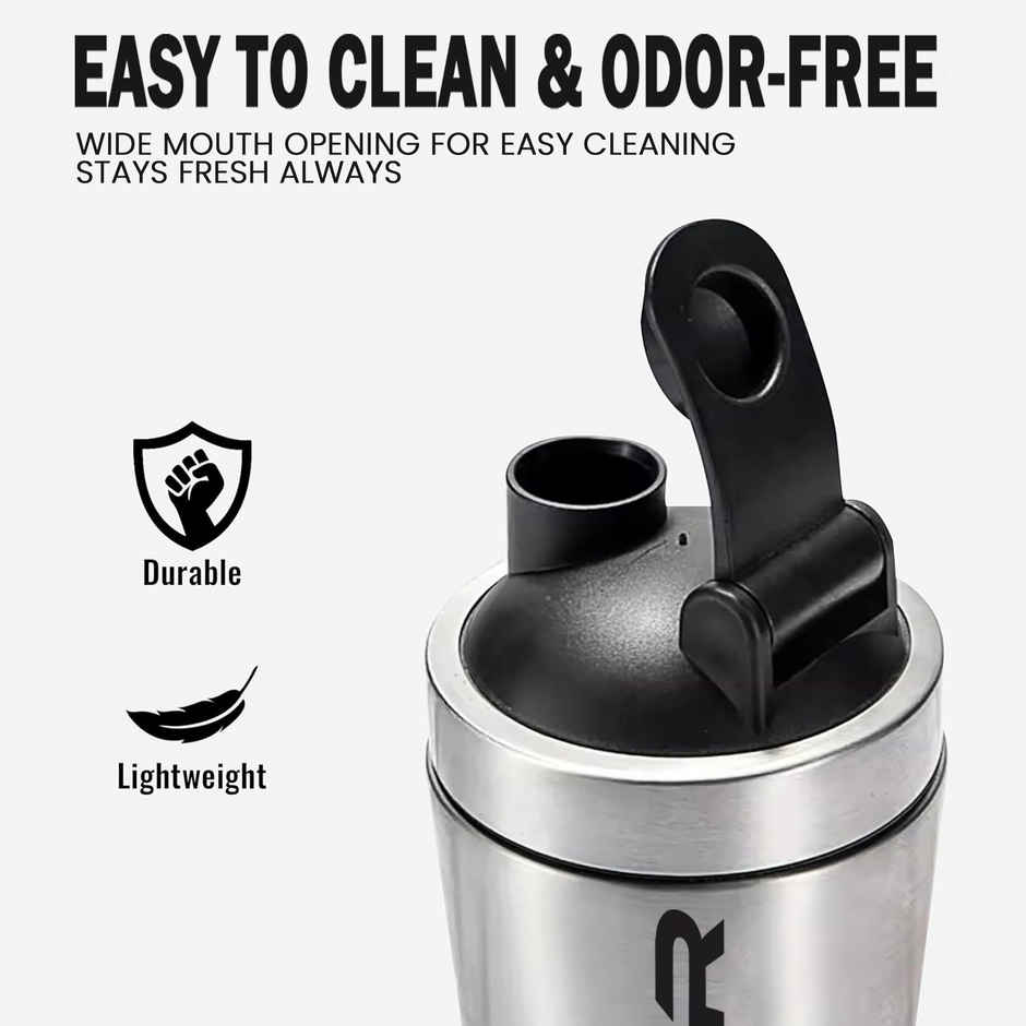 Mayor Stainless Steel Shaker Bottle for Gym and Sports | Silver