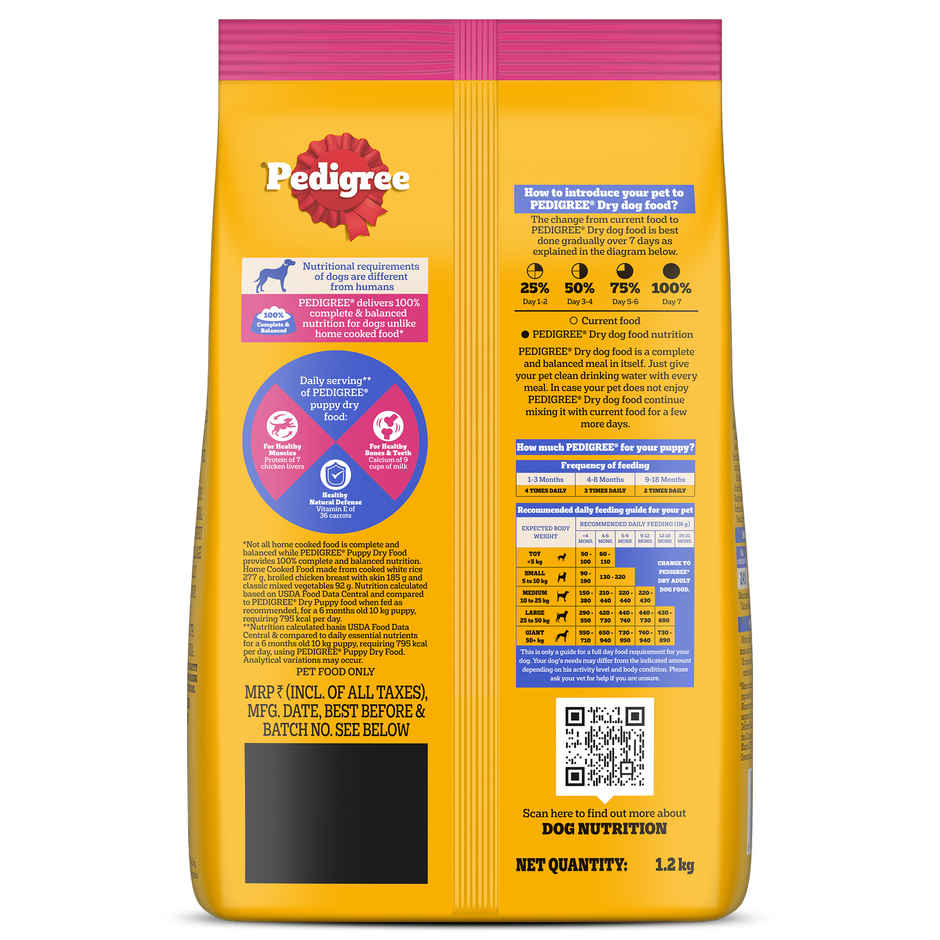 Pedigree Puppy Chicken & Milk Dry Dog Food Combo