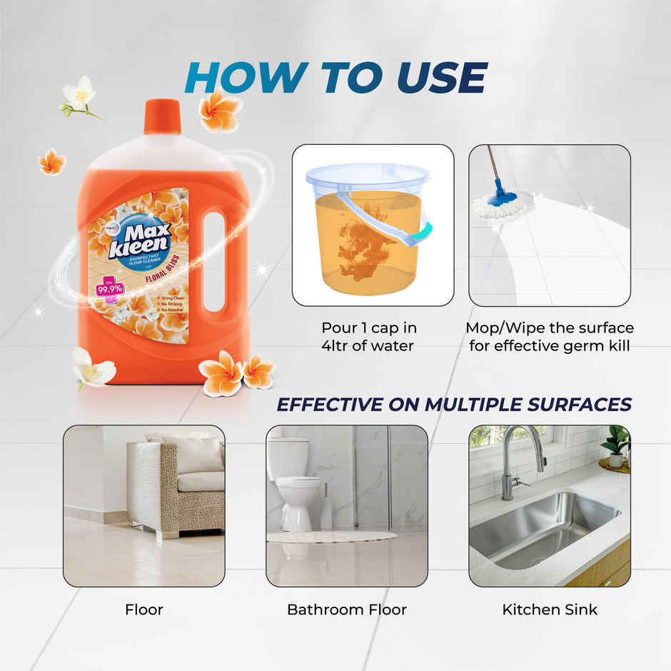 Maxkleen Floral Bliss Disinfectant Floor Cleaner | Can