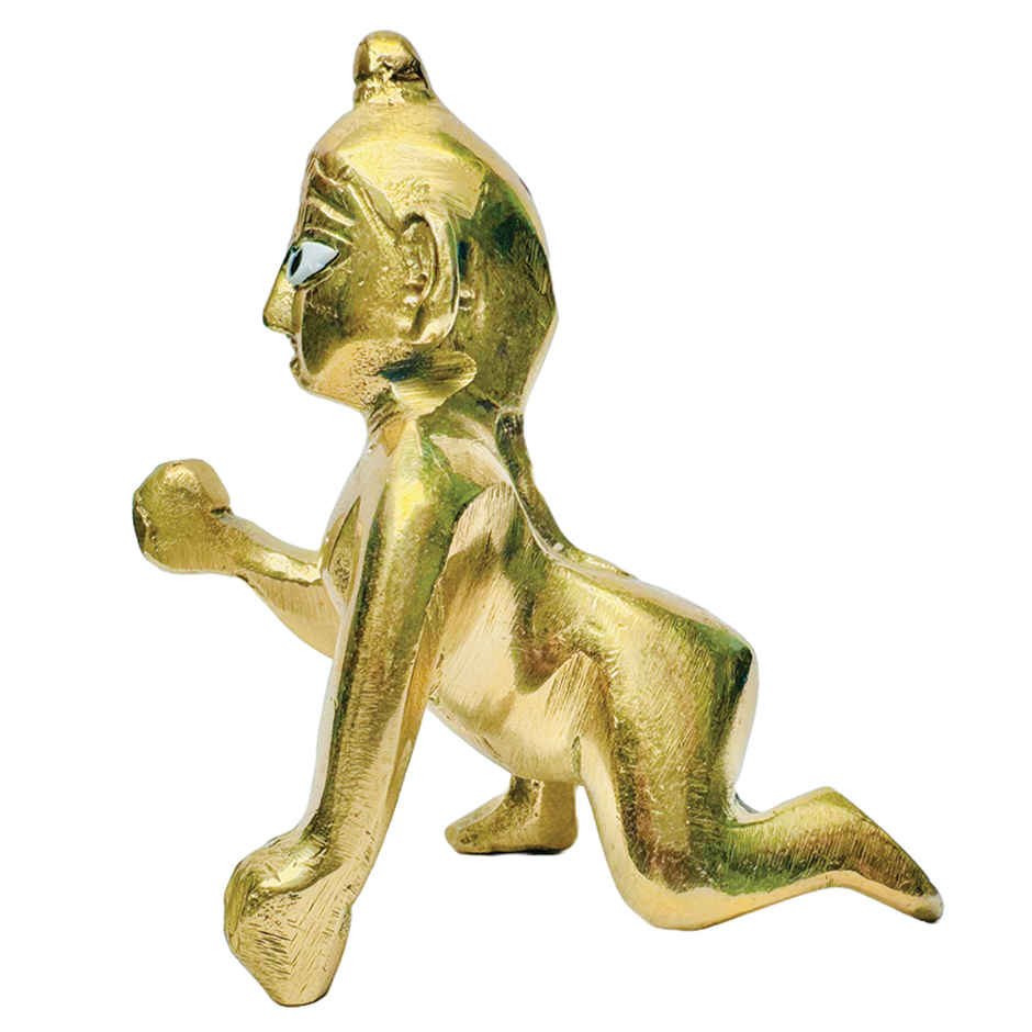 Laddu Gopal Brass Idol One No. - 3.5 x 5 x 5.5 cm | Mangal Bhawan
