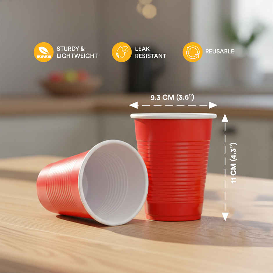 Beer Pong Glasses | Red | 16 Oz | Eco Soul