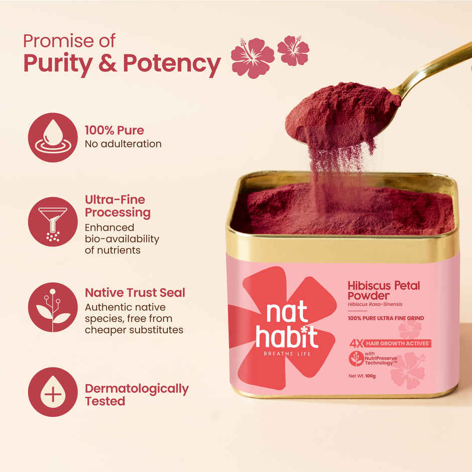 Nat Habit Natural Hibiscus Powder for Hair and Skin Care