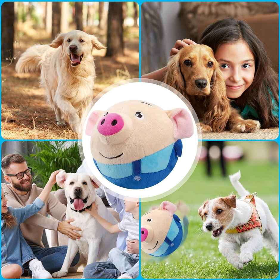 Kidology Interactive Bouncing Pig Plush Toy for Dogs| Musical Dog Toys