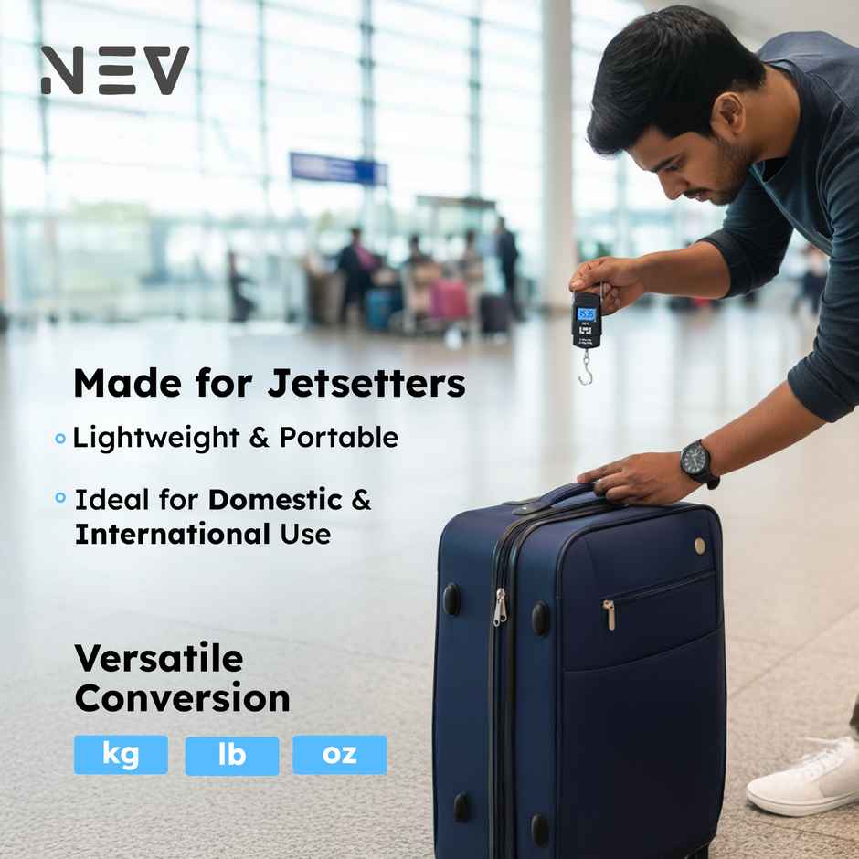 NEV Veyo Multi-Unit Digital Luggage Scale | Black - 50 kg