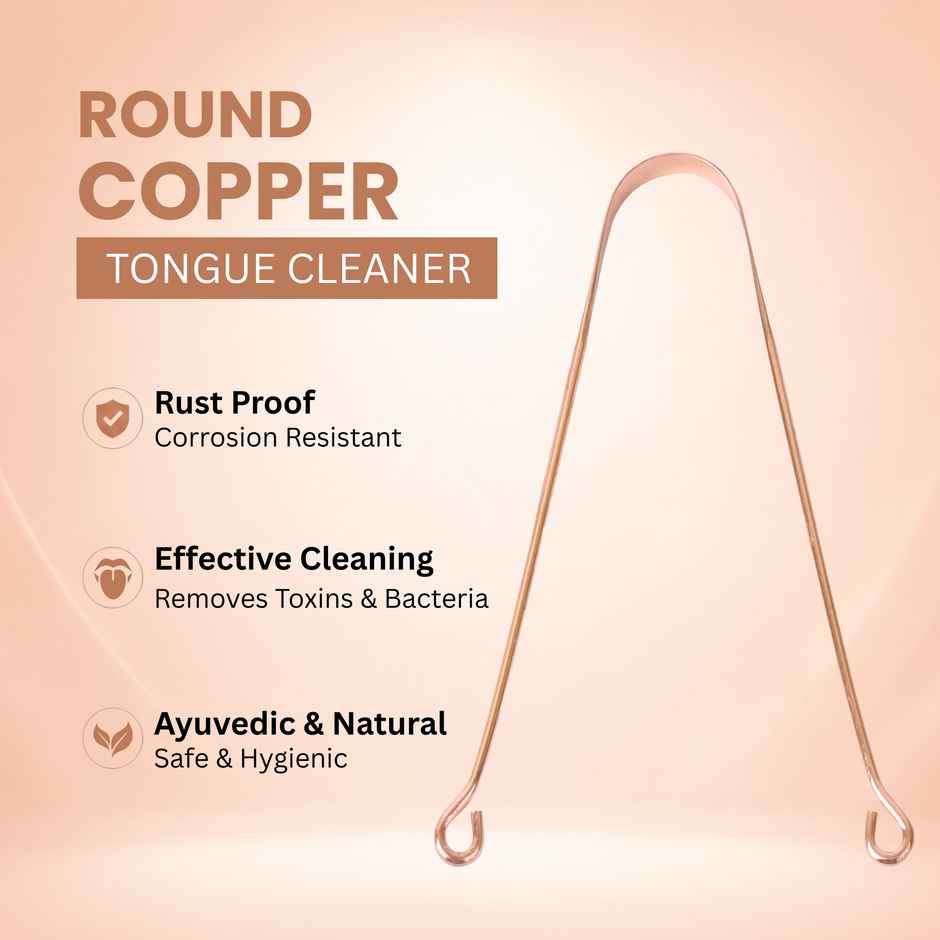 Midazzle Ayurvedic Copper Round Flexible Handle Tongue Cleaner | MIOT7501