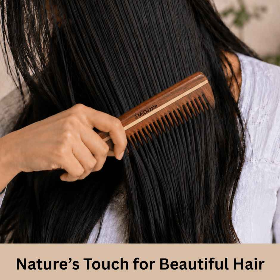 Midazzle Natural Handcrafted Sheesham Rosewood Hair Comb | MIRC2006