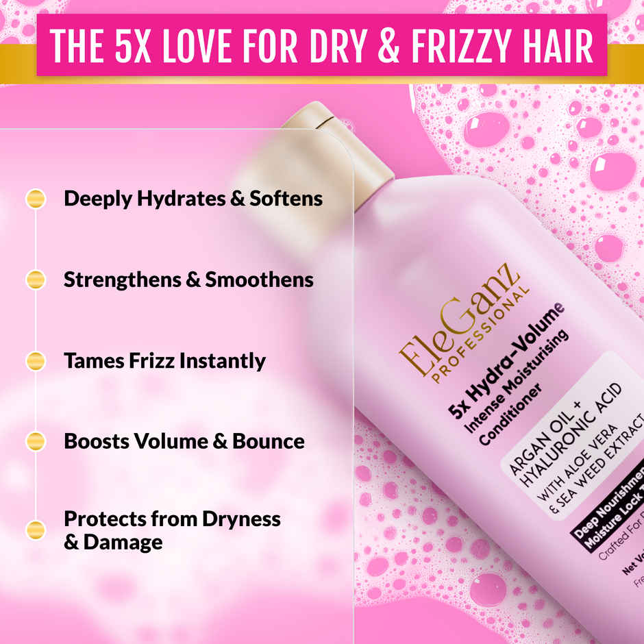 EleGanz Professional 5x Hydra-Volume Intense Moisturising Shampoo with Argan Oil