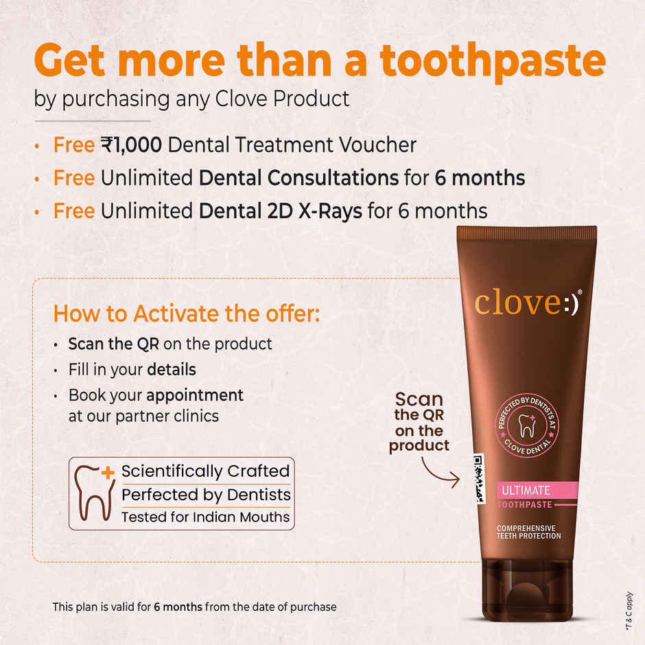 Clove Oral Care Ultimate Toothpaste | Active Freshness | Cavity Prevention | Teeth Whitening