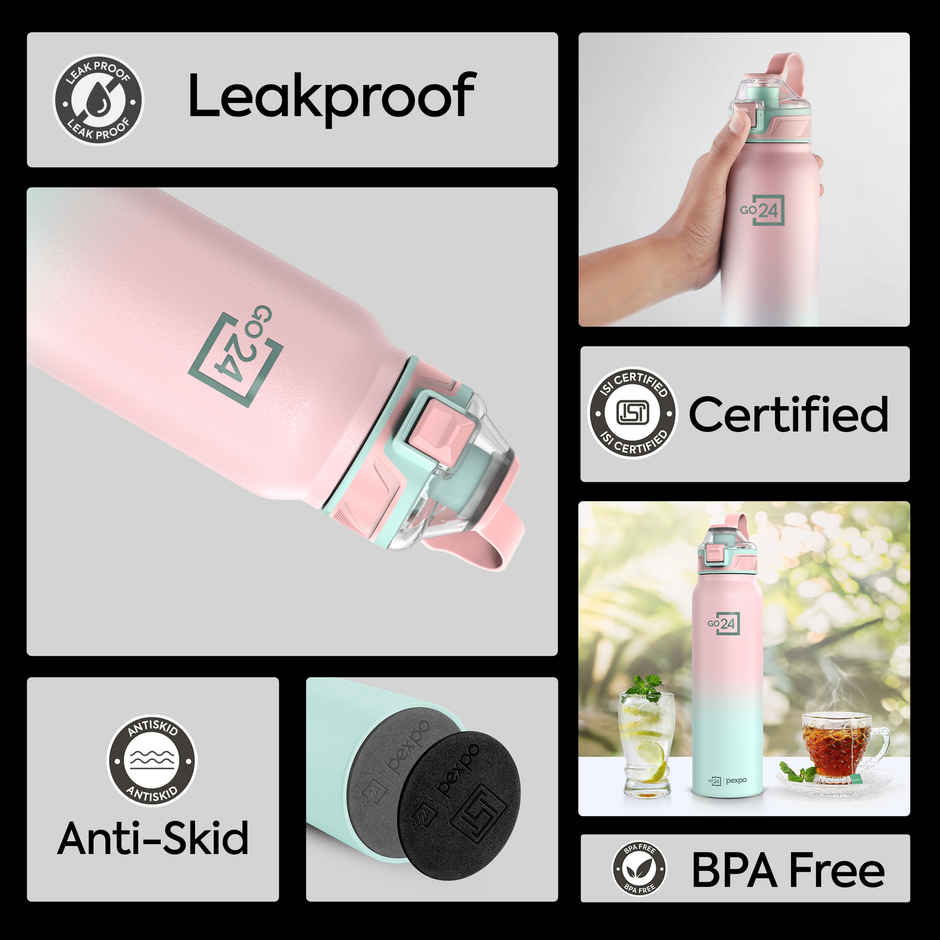 Go24 | Pexpo Amaze Hot & Cold Stainless Steel Water Bottle Vacuum Insulated | 940 ml