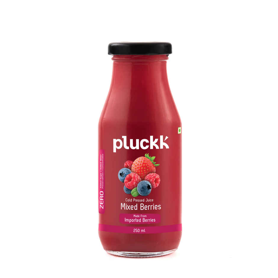 Pluckk Cold-Pressed Mixed Berries Juice | No Sugar, No Preservatives | Antioxidant-Rich | Combo