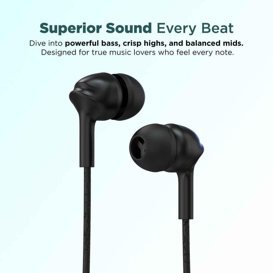 Aroma HF508 - 3.5mm Jack Clear Hi-Fi Sound, Deep Bass Wired Earphone | Black