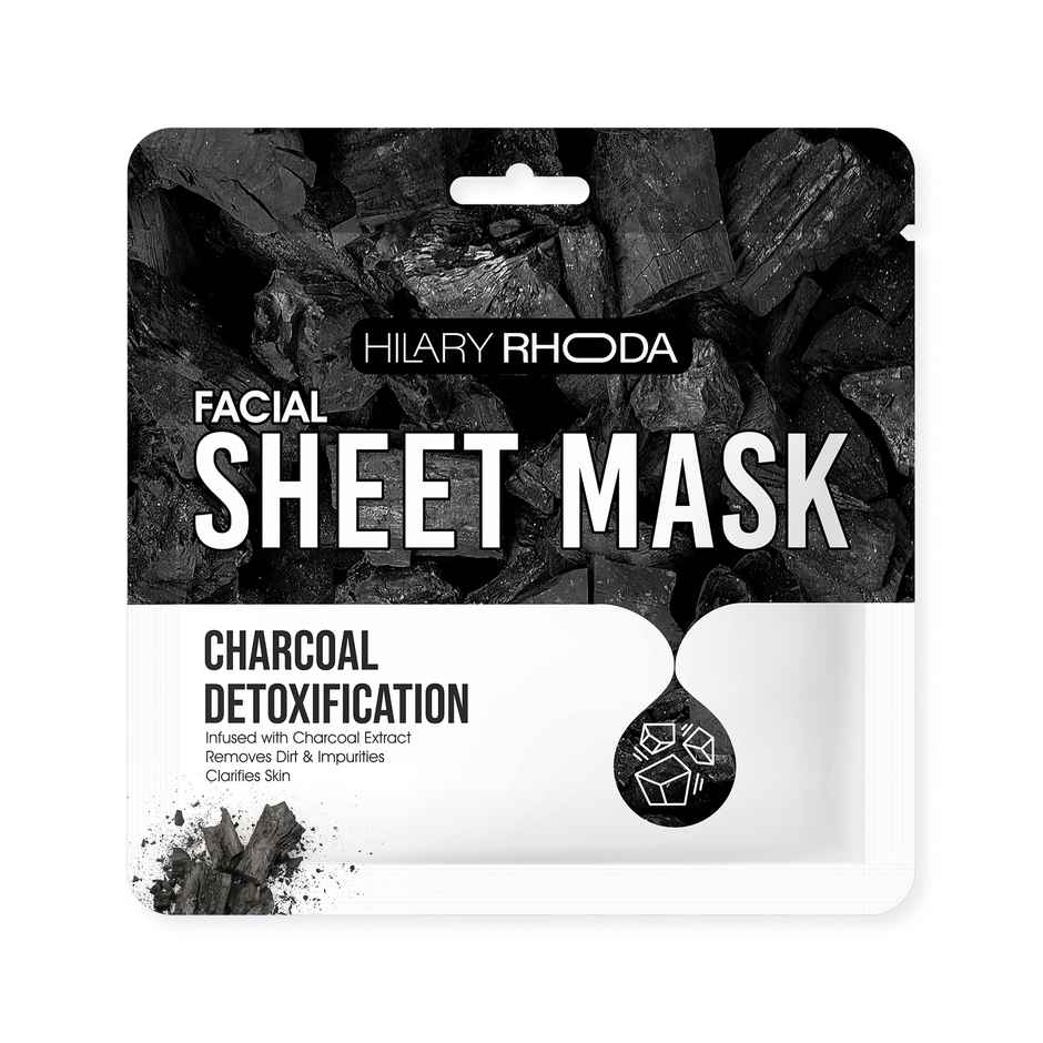 Hilary Rhoda Charcoal Detoxification Sheet Mask | Infused with Charcoal | For All Skin Types