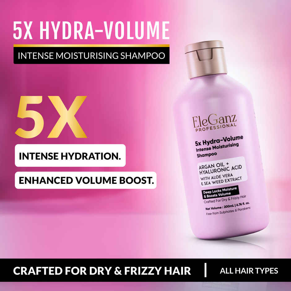 EleGanz Professional 5x Hydra-Volume Intense Moisturising Shampoo with Argan Oil