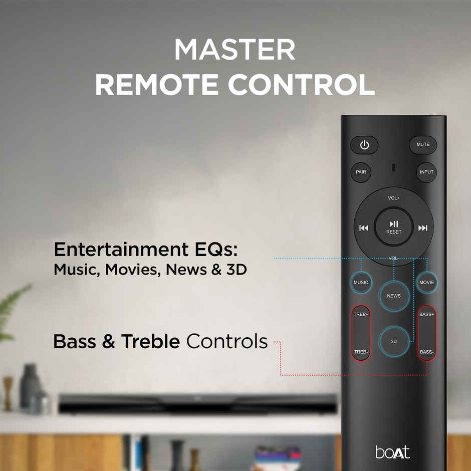 boAt Aavante Bar Quake BT Soundbar w/ 200W RMS Sound, 2.1 Channel Audio(Midnight Black)