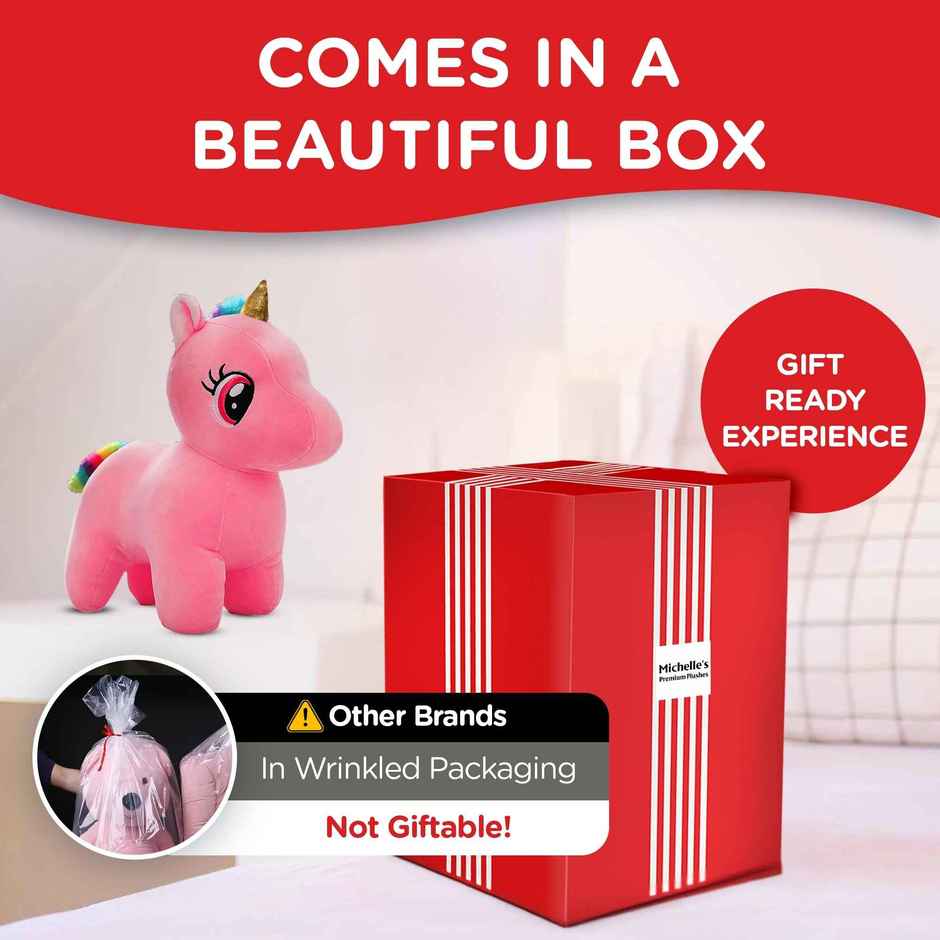 Michelle's Unicorn Pink | Premium Plush Soft Toy for Kids & Adults | With Gift Box
