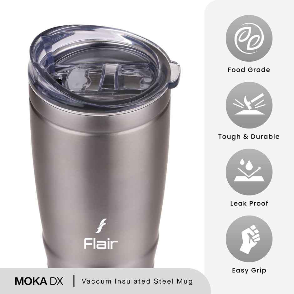 Flair Moka Vacuum Insulated Coffee Mug | Stellar Grey | 500 ml