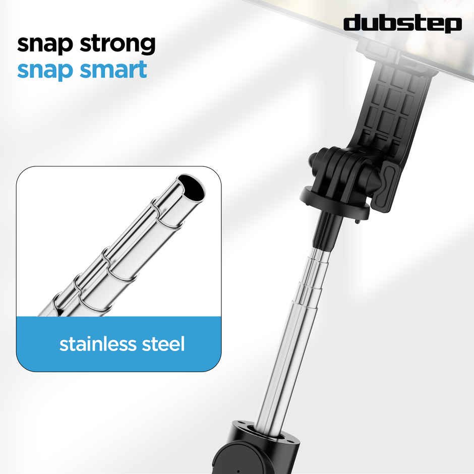 Dubstep Flickstick Smart Selfie Stick (with 360 Degree Rotation, Black)