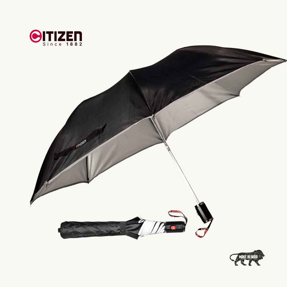 Citizen Umbrella with Reflective Piping Black , silver | 24. 5 Inch | 2 Fold