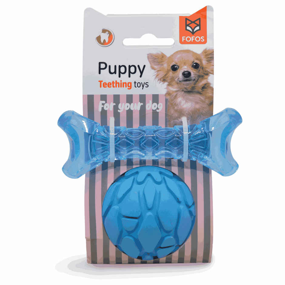 FOFOS Milk Ball and Bone Puppy Toy | Teething Dog Toy | Squeaky Toys | Small Dog Toys For 5-20kgs