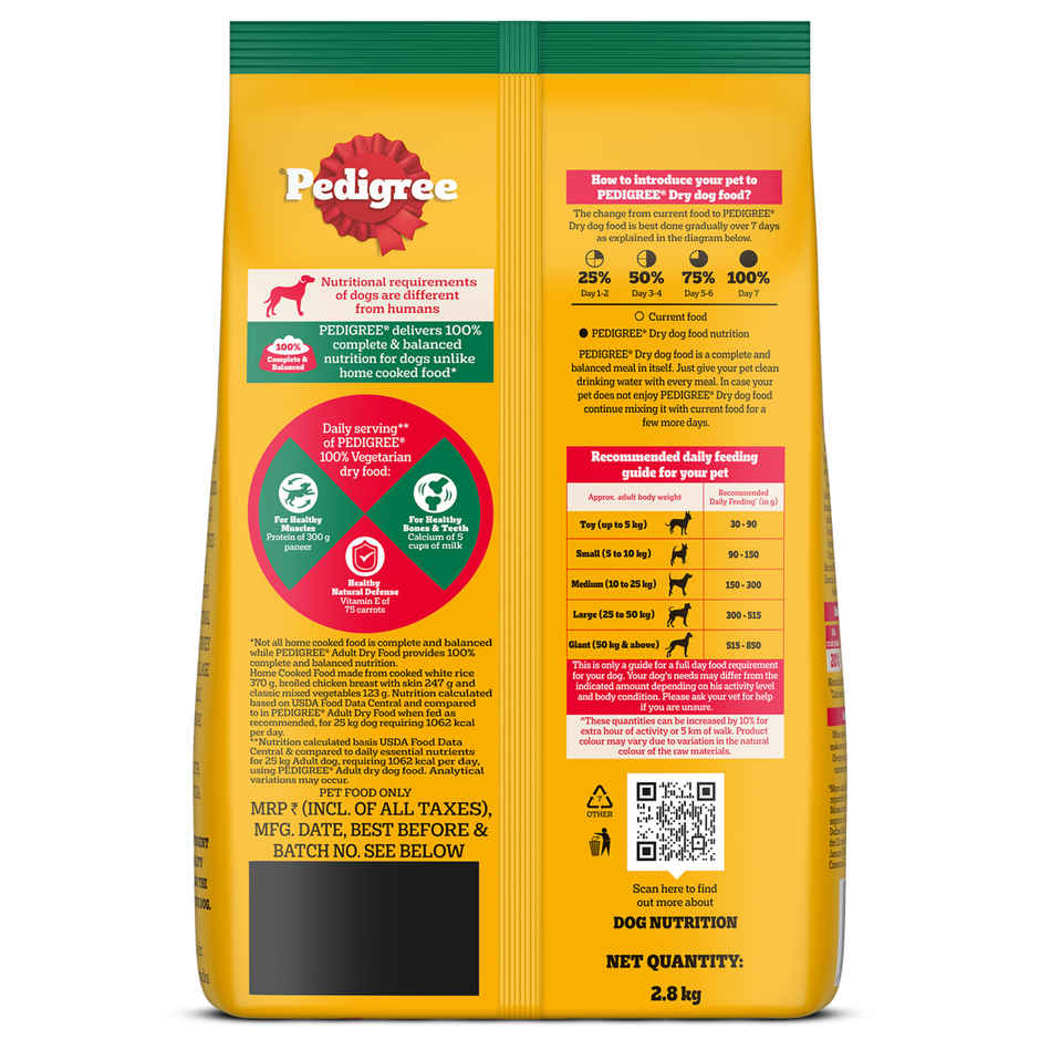 Pedigree Adult Dry Dog Food 100% Vegetarian